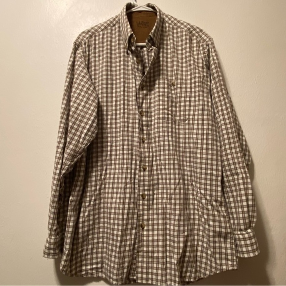 L.L. Bean Town & Field Shirt Mens Size Large Tall Flannel Button Down LongSleeve